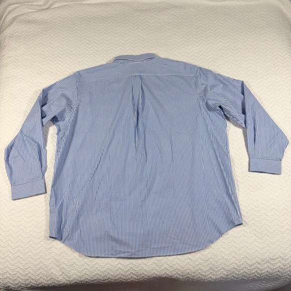 NWT Polo Ralph Lauren Mens 3XB Blue White Stripe Button Down Dress Shirt Stretch - Picture 4 of 9